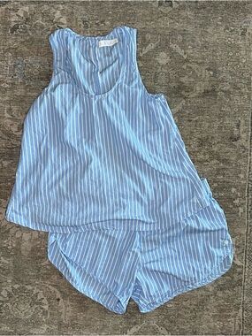 Zara Blue Striped Sleep Set - Tank & Shorts